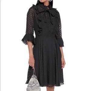 Mikael Aghal Ruffled Fil Coupe Chiffon Dress